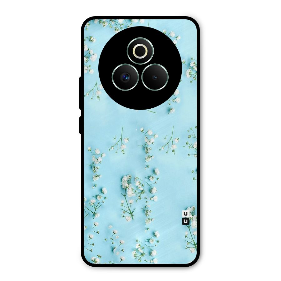 White Lily Design Metal Back Case for Realme P3 Pro