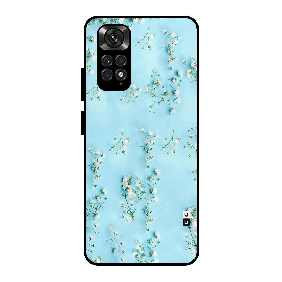 White Lily Design Metal Back Case for Redmi Note 11 Pro