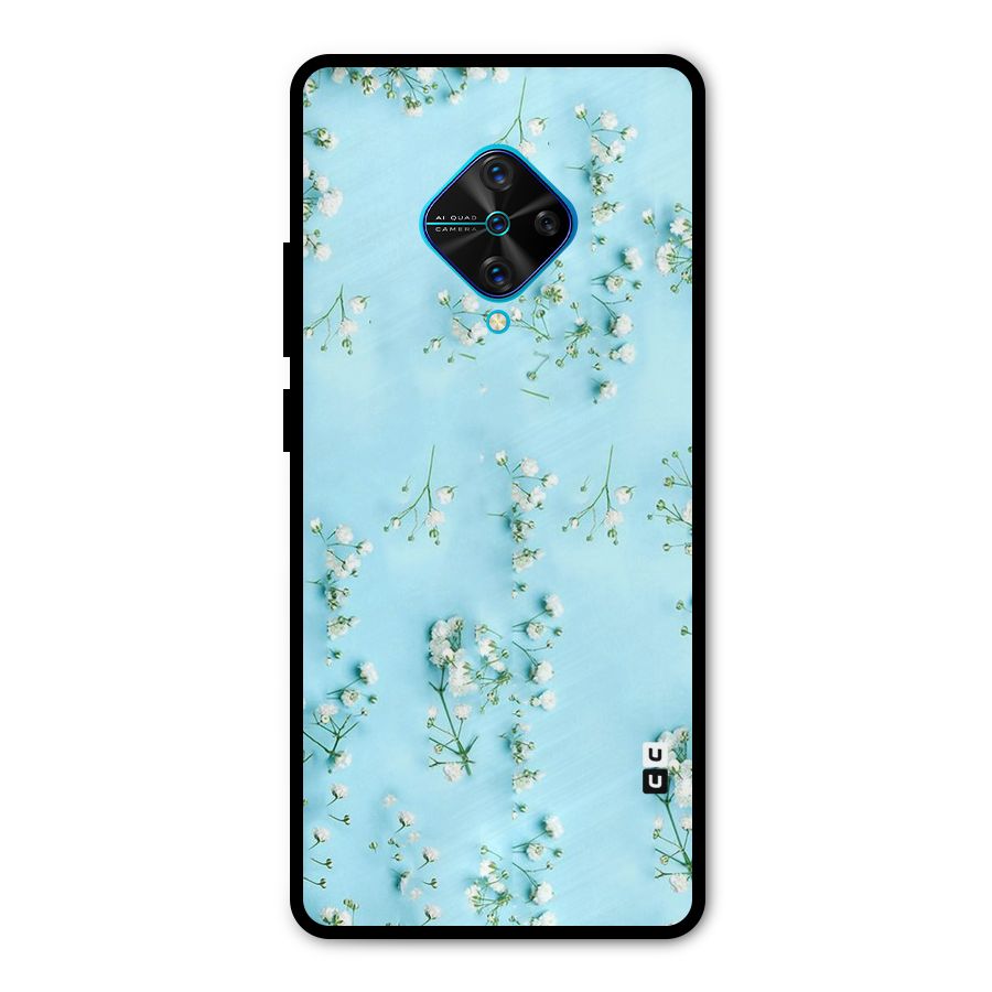 White Lily Design Metal Back Case for Vivo S1 Pro