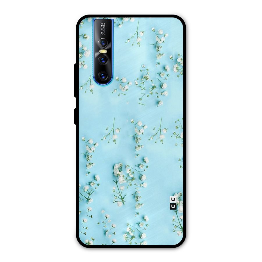 White Lily Design Metal Back Case for Vivo V15 Pro