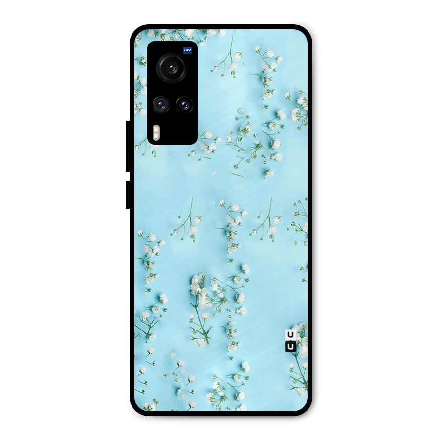White Lily Design Metal Back Case for Vivo X60