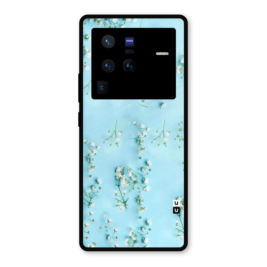 White Lily Design Metal Back Case for Vivo X80 Pro