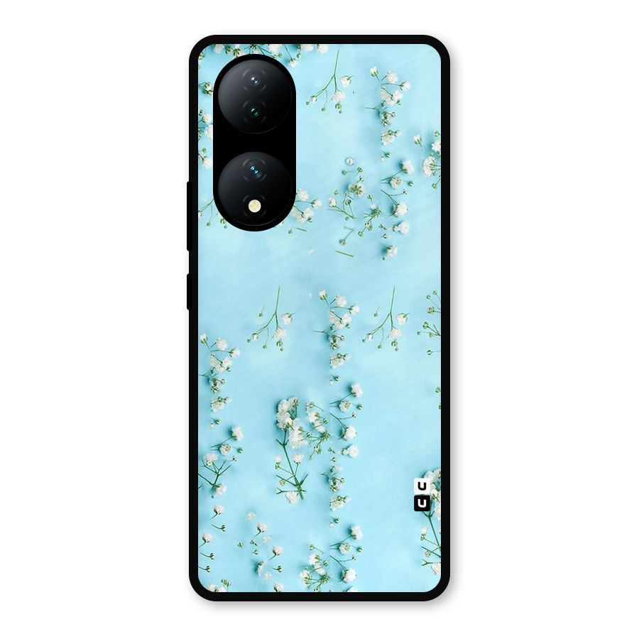 White Lily Design Metal Back Case for Vivo Y100