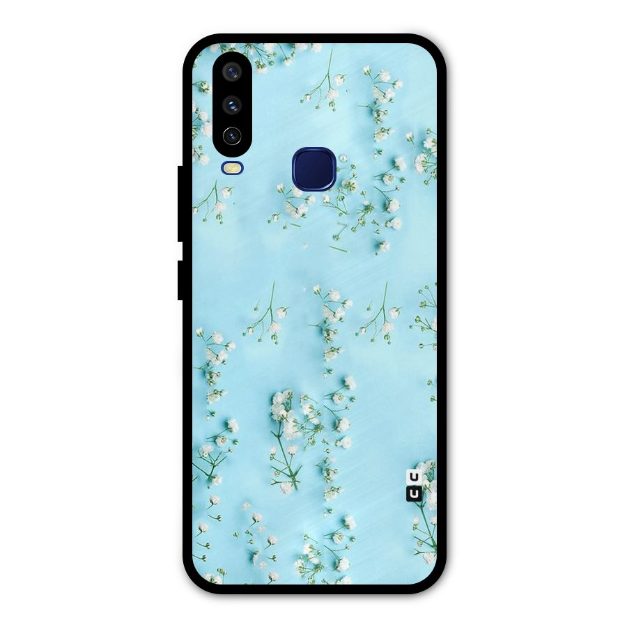 White Lily Design Metal Back Case for Vivo Y15