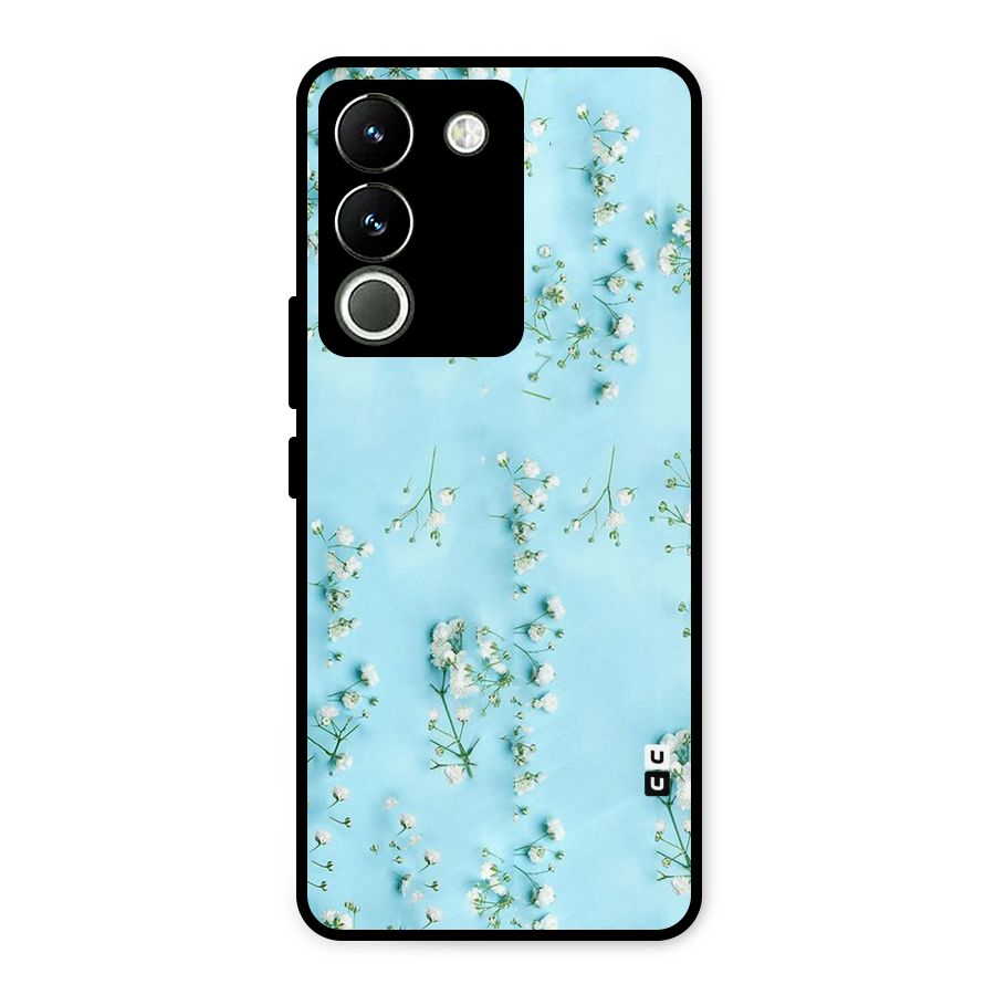 White Lily Design Metal Back Case for Vivo Y200