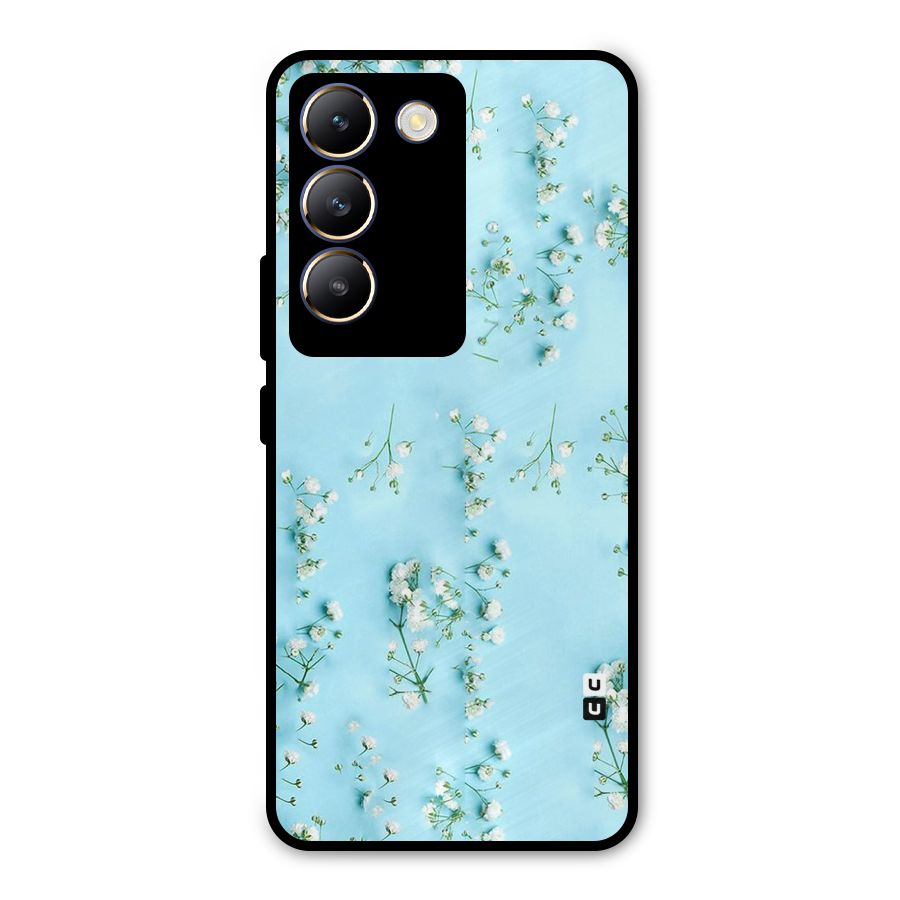 White Lily Design Metal Back Case for Vivo Y200e