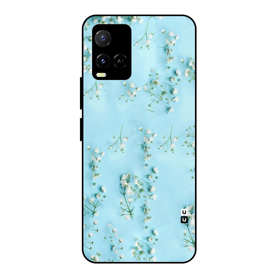 White Lily Design Metal Back Case for Vivo Y21T