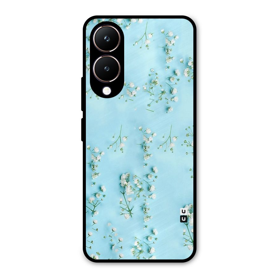 White Lily Design Metal Back Case for Vivo Y28