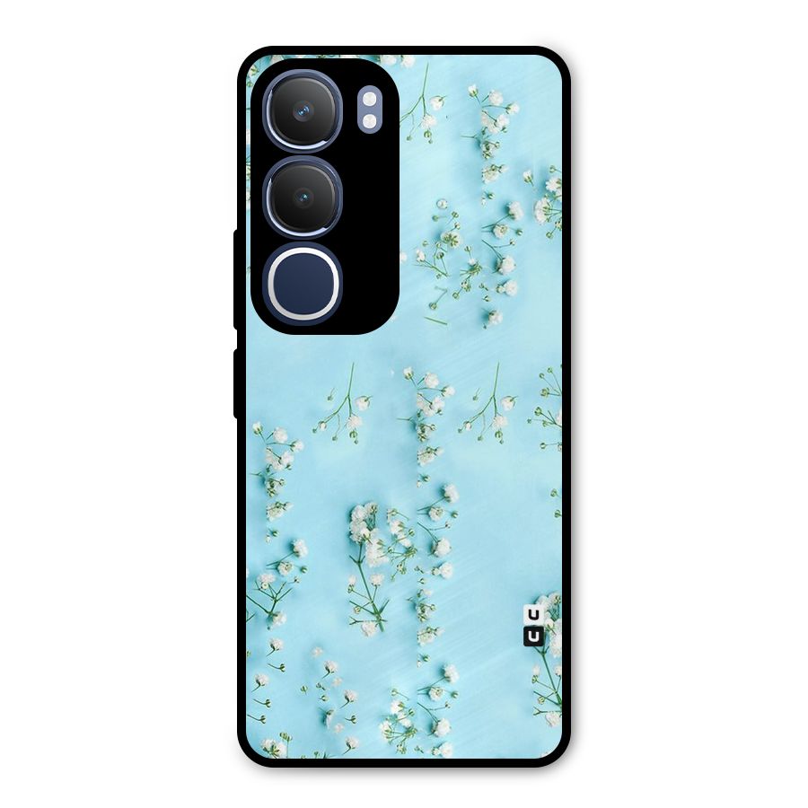 White Lily Design Metal Back Case for Vivo Y29