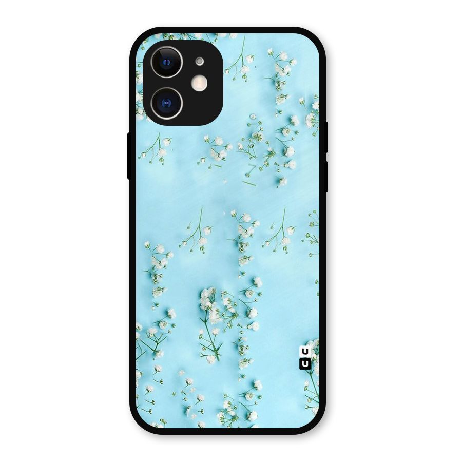 White Lily Design Metal Back Case for iPhone 12