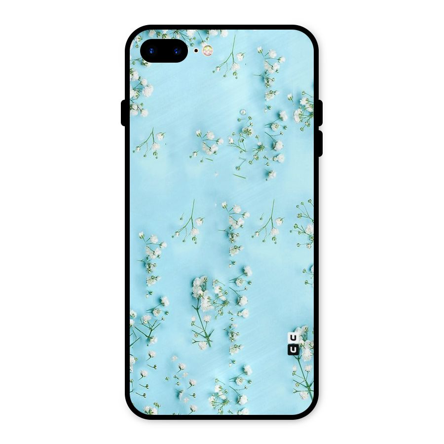 White Lily Design Metal Back Case for iPhone 8 Plus