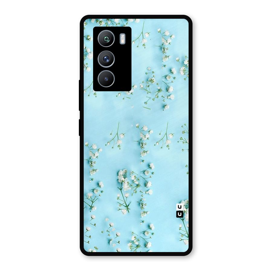 White Lily Design Metal Back Case for iQOO 9 SE