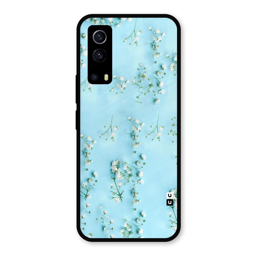 White Lily Design Metal Back Case for iQOO Z3