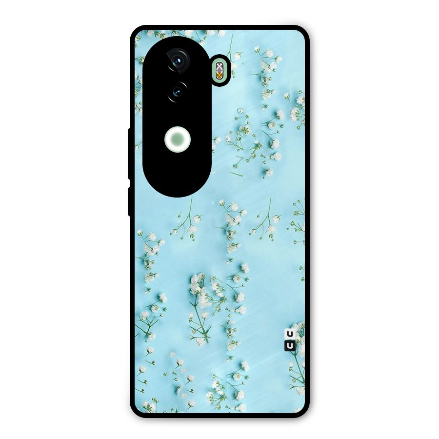 White Lily Design Metal Back Case for iQOO Z9s