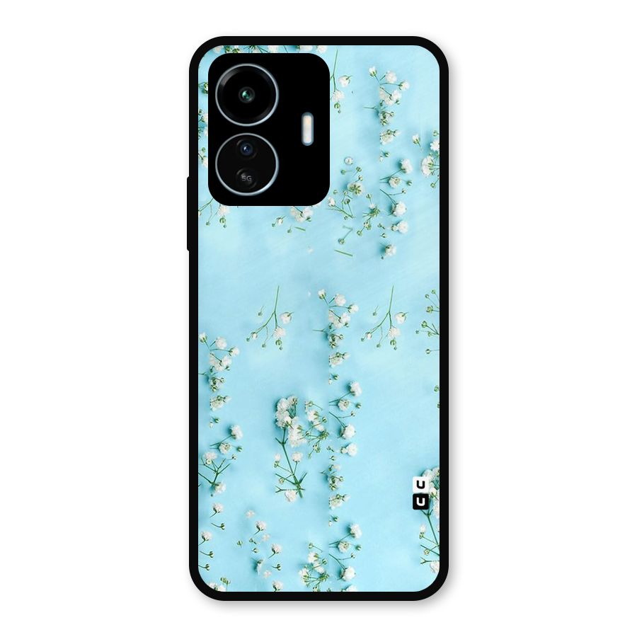 White Lily Design Metal Back Case for vivo iQOO Z6 Lite 5G