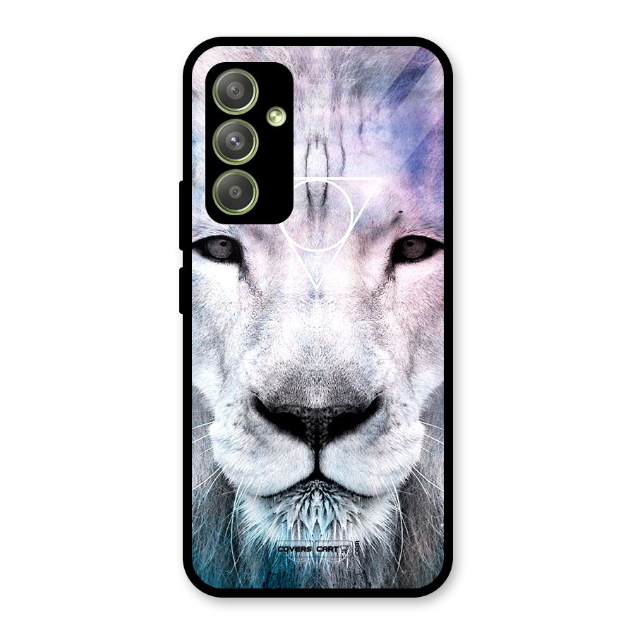 White Lion Glass Back Case for Galaxy A54