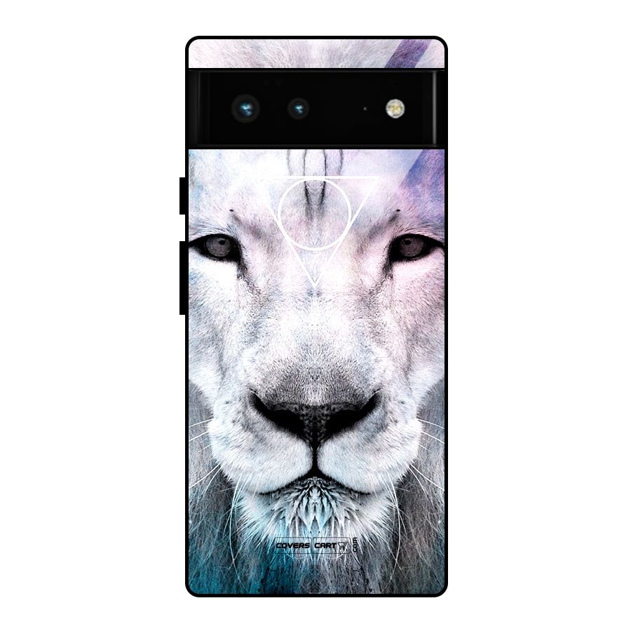 White Lion Glass Back Case for Google Pixel 6