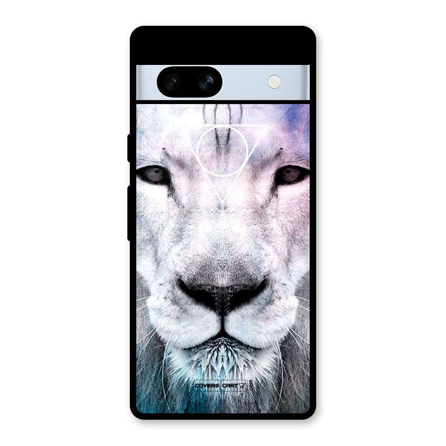 White Lion Glass Back Case for Google Pixel 7a