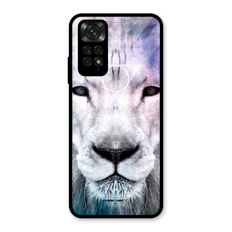 White Lion Glass Back Case for Redmi Note 11S