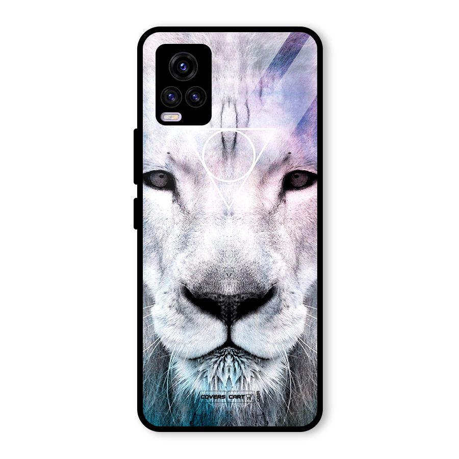 White Lion Glass Back Case for Vivo V20 2021