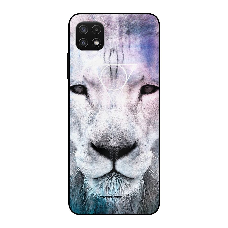 White Lion Metal Back Case for Galaxy A22 5G