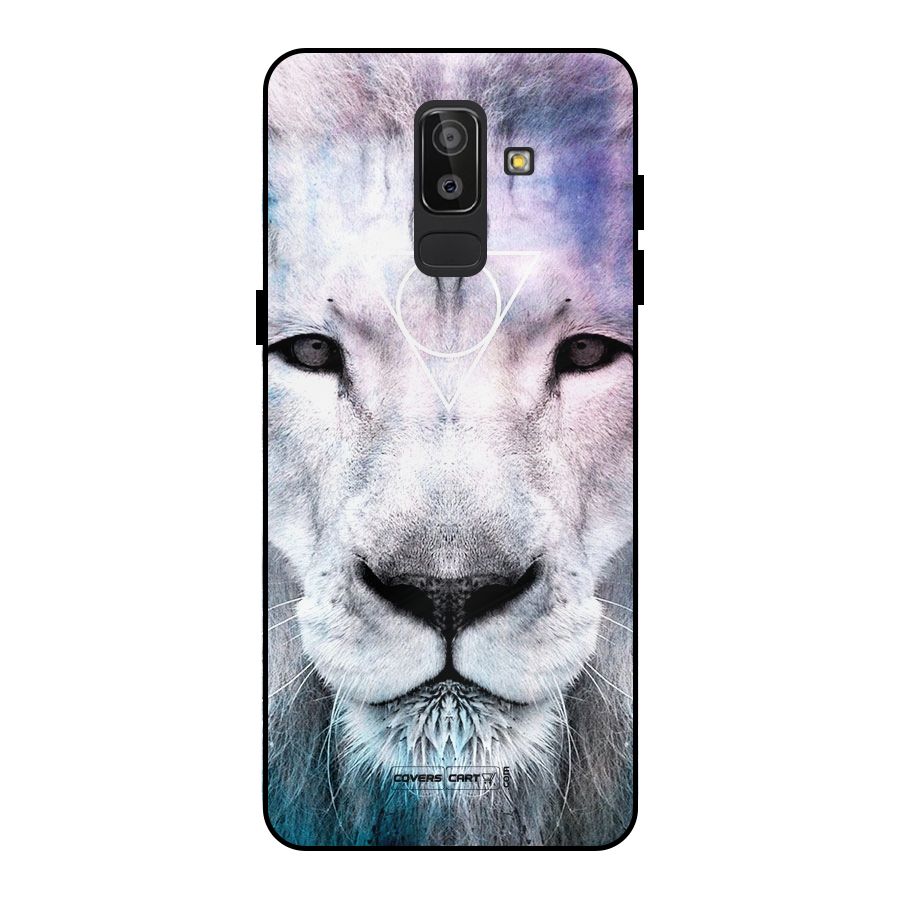 White Lion Metal Back Case for Galaxy J8