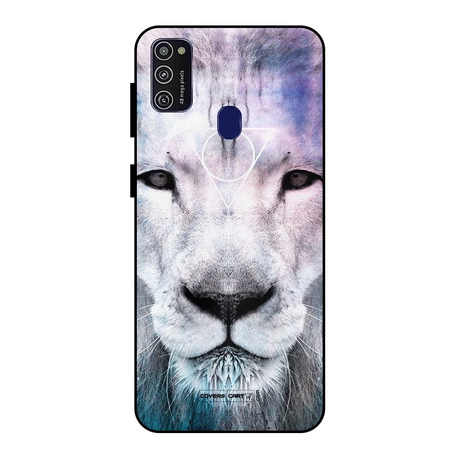 White Lion Metal Back Case for Galaxy M21