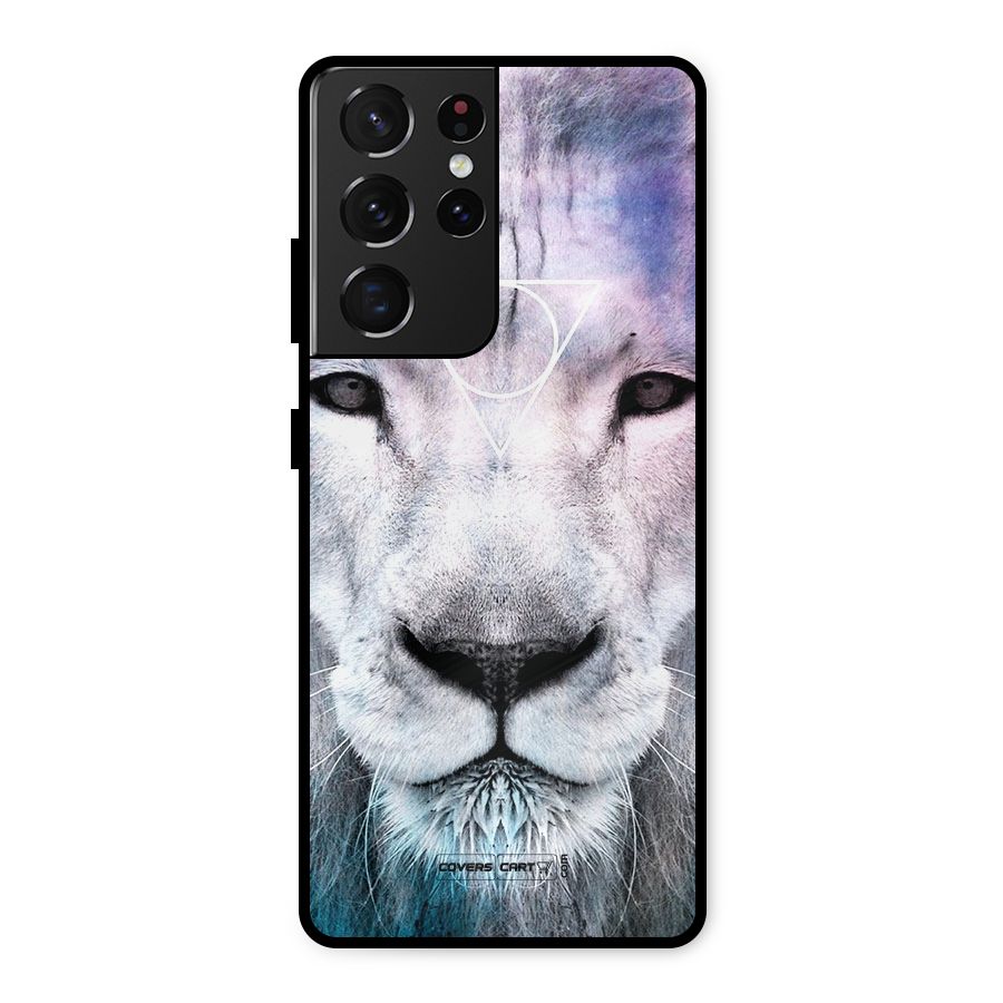 White Lion Metal Back Case for Galaxy S21 Ultra 5G