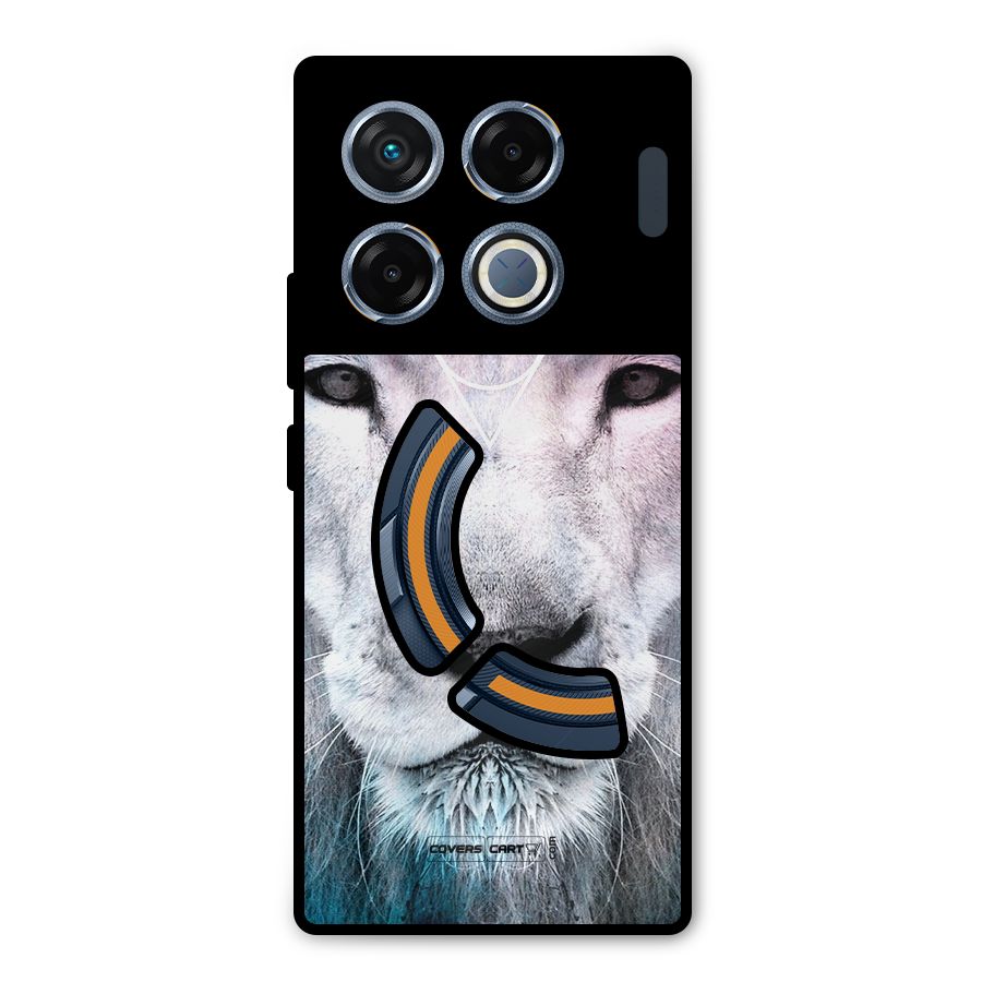 White Lion Metal Back Case for Infinix GT 20 Pro