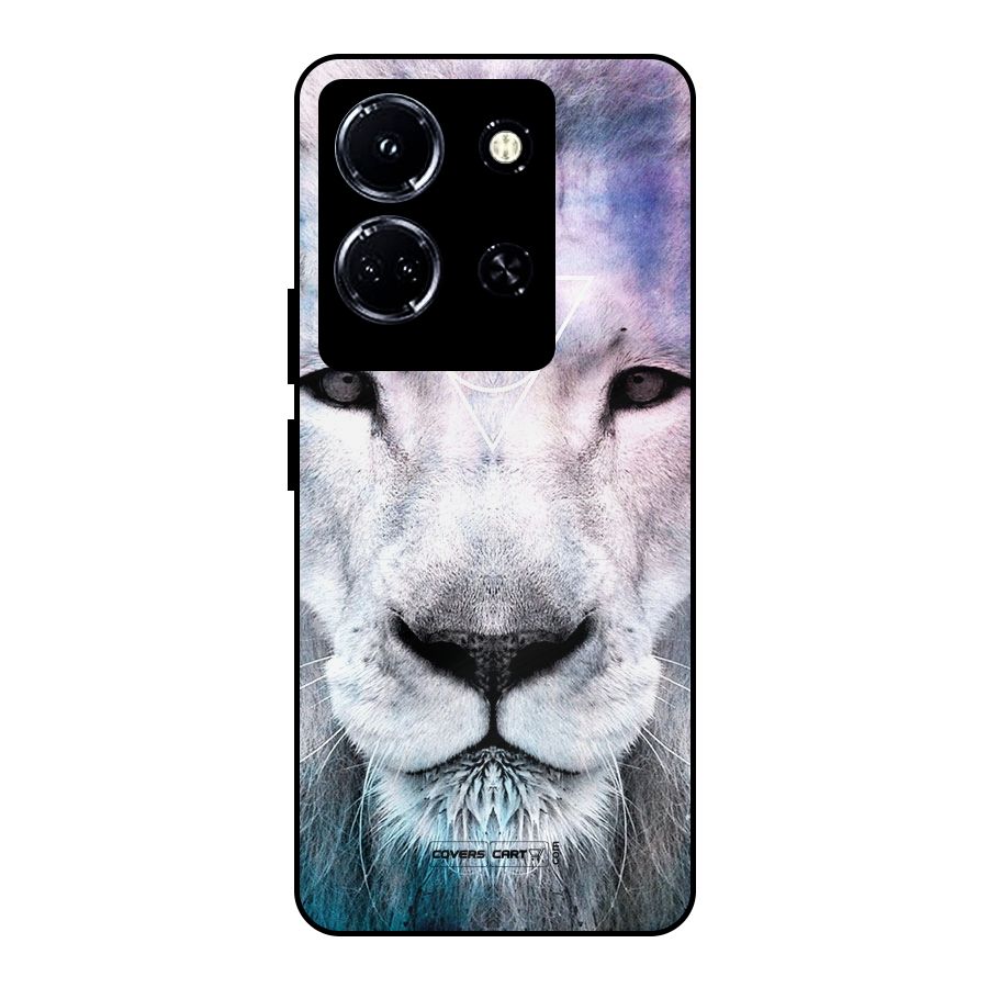 White Lion Metal Back Case for Infinix Note 30 5G