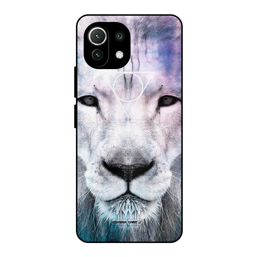 White Lion Metal Back Case for Mi 11 Lite
