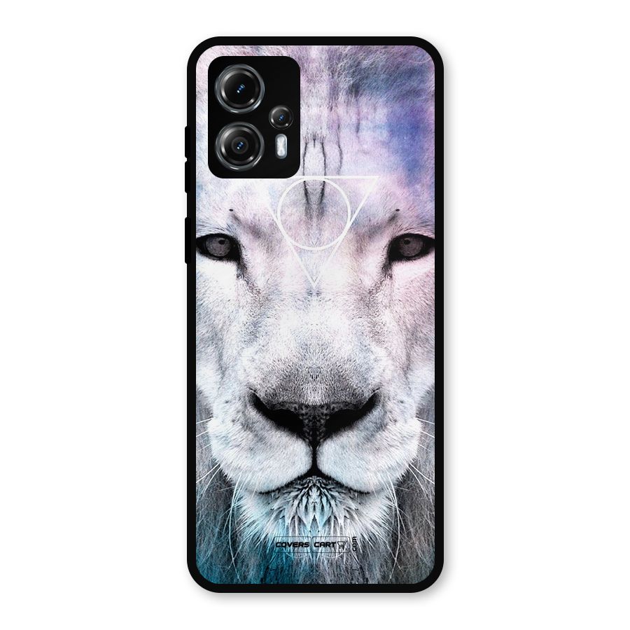 White Lion Metal Back Case for Moto G13