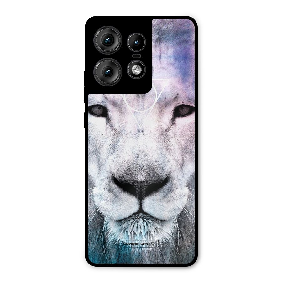 White Lion Metal Back Case for Motorola Edge 50 Pro