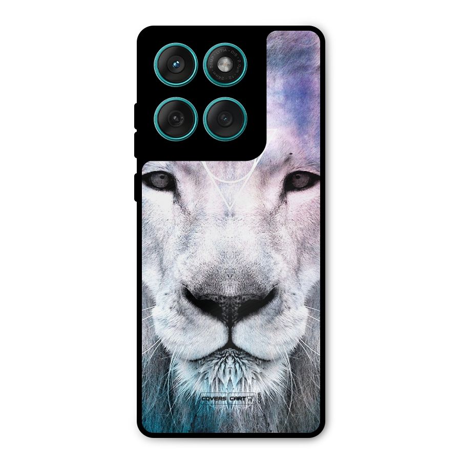 White Lion Metal Back Case for Motorola Edge 60 Fusion