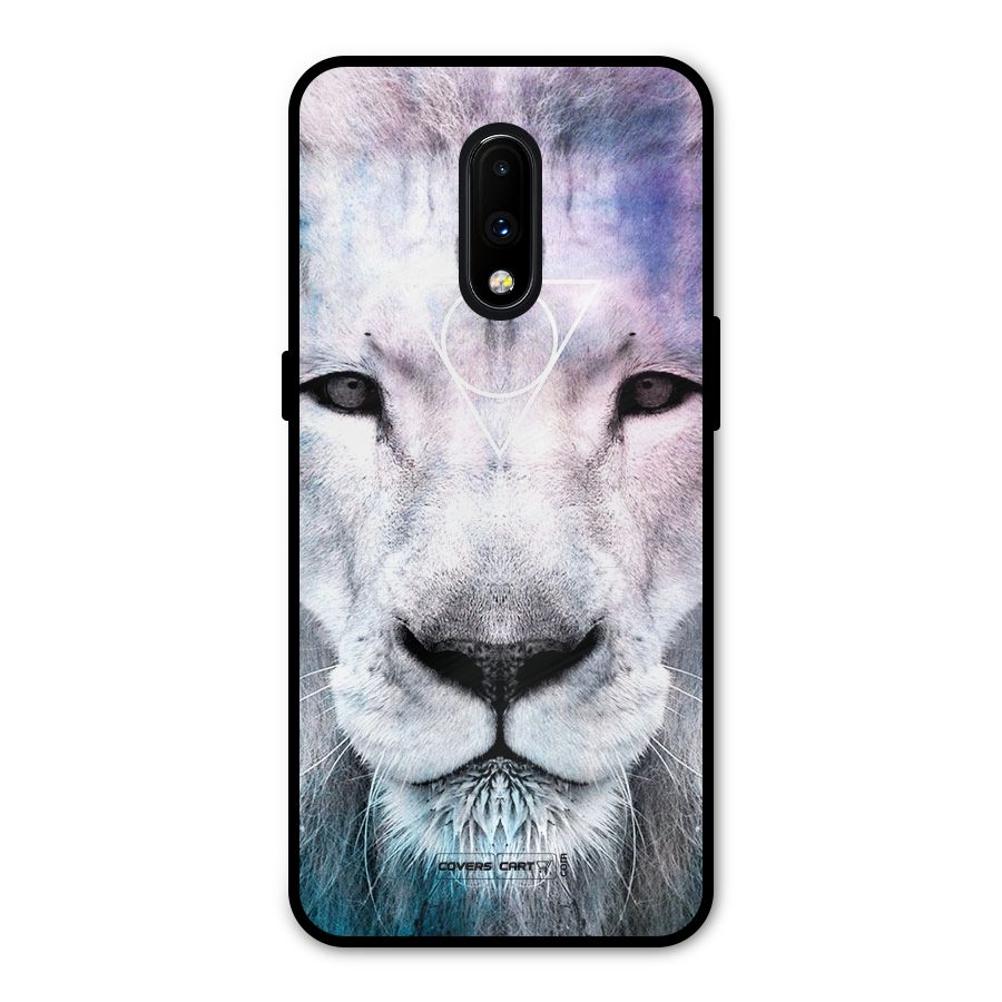 White Lion Metal Back Case for OnePlus 7