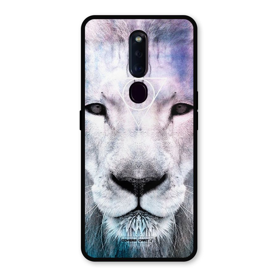 White Lion Metal Back Case for Oppo F11 Pro