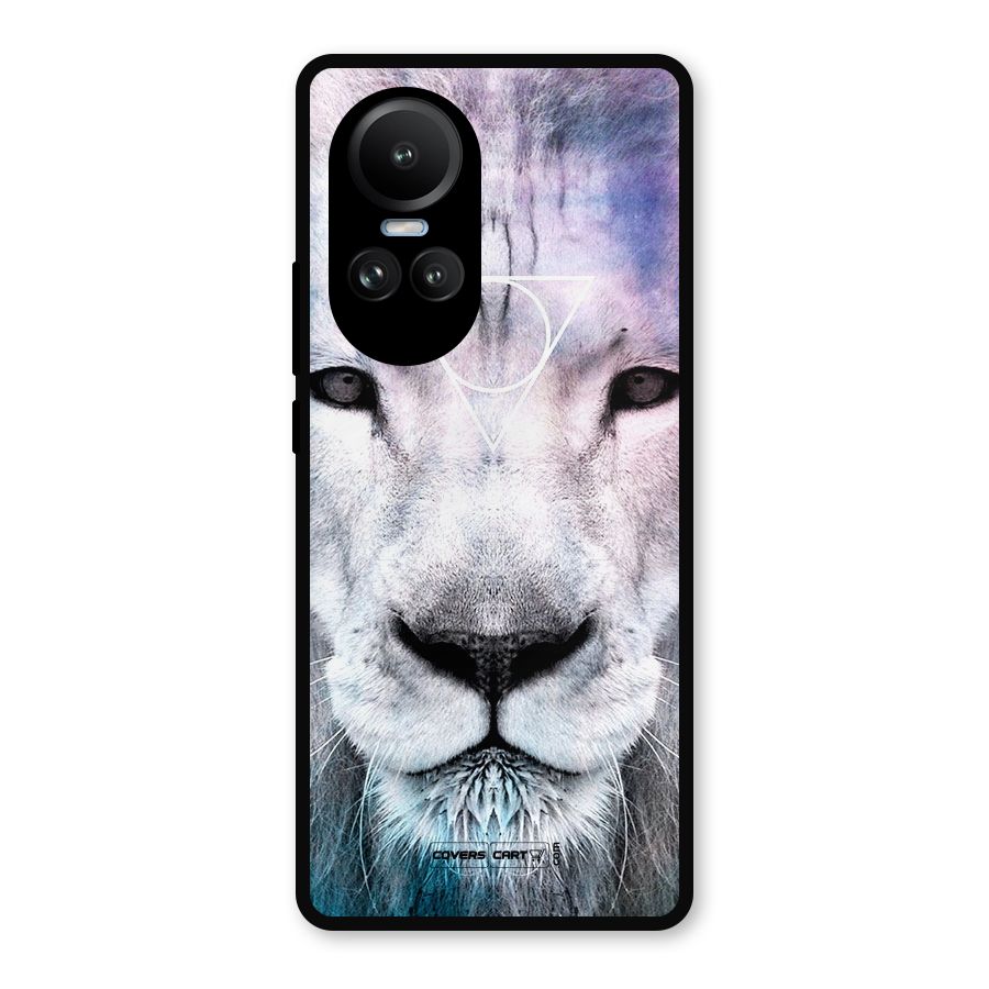 White Lion Metal Back Case for Oppo Reno10
