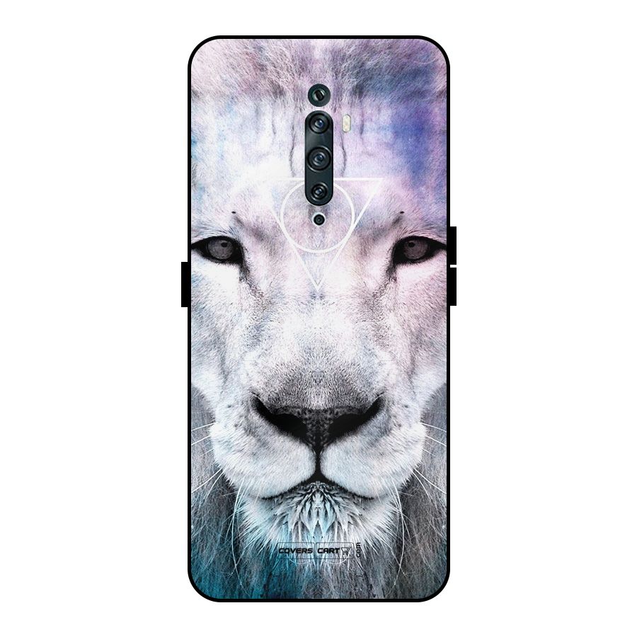 White Lion Metal Back Case for Oppo Reno2 Z