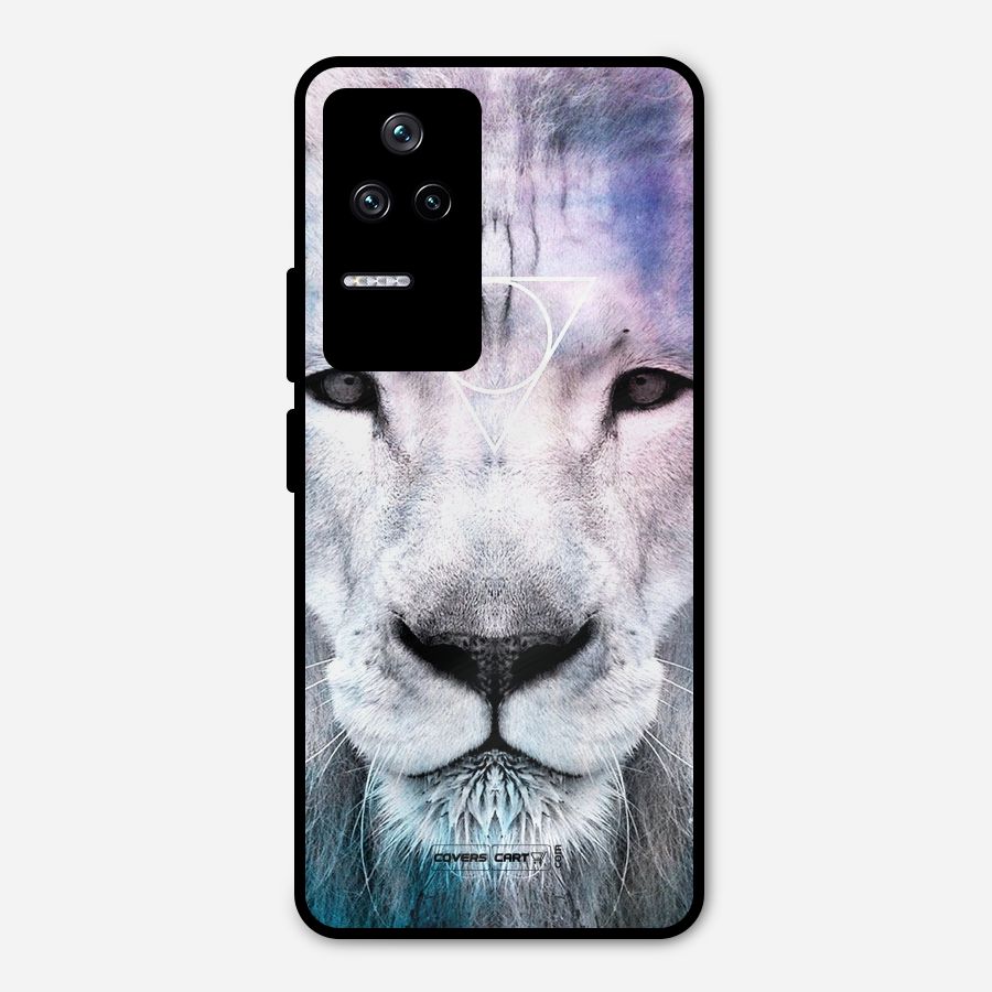 White Lion Metal Back Case for Poco F4 5G