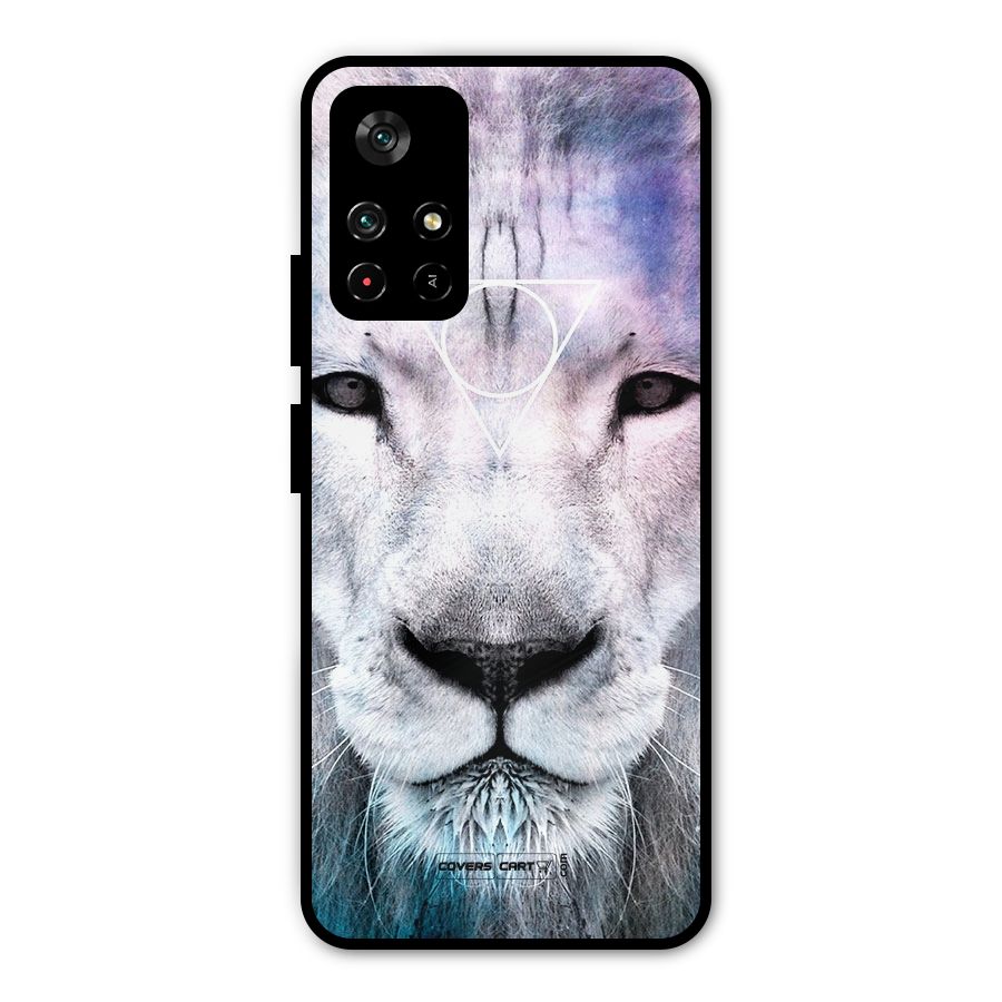 White Lion Metal Back Case for Poco M4 Pro 5G