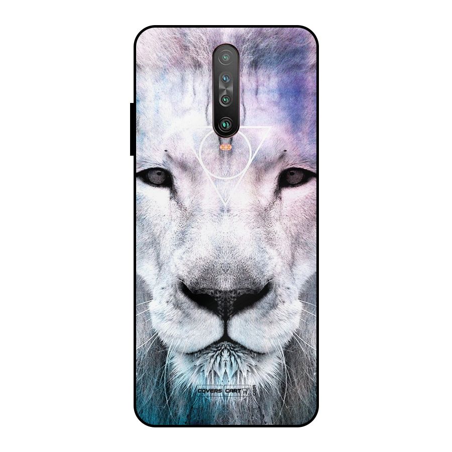 White Lion Metal Back Case for Poco X2