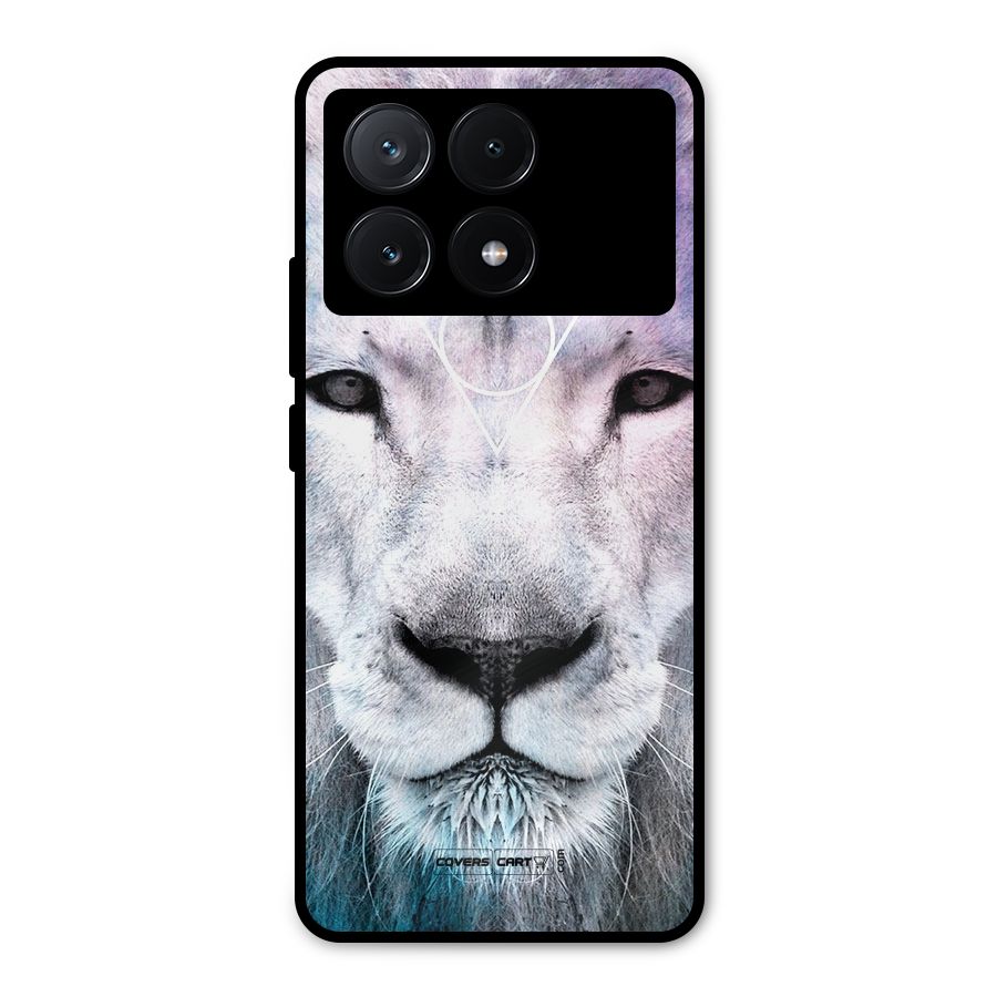 White Lion Metal Back Case for Poco X6 Pro
