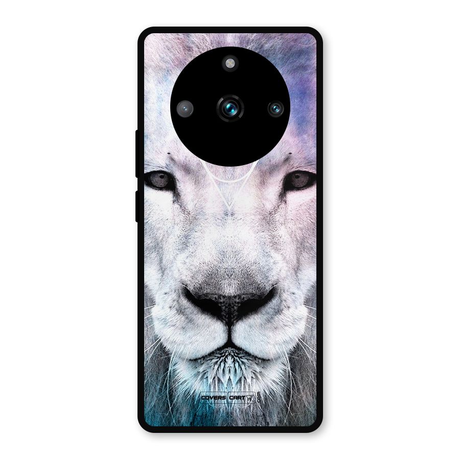 White Lion Metal Back Case for Realme 11 Pro Plus