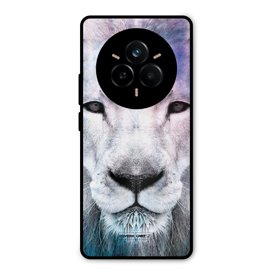 White Lion Metal Back Case for Realme 14 Pro
