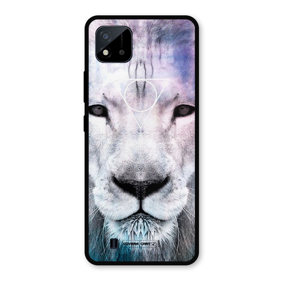 White Lion Metal Back Case for Realme C11 2021