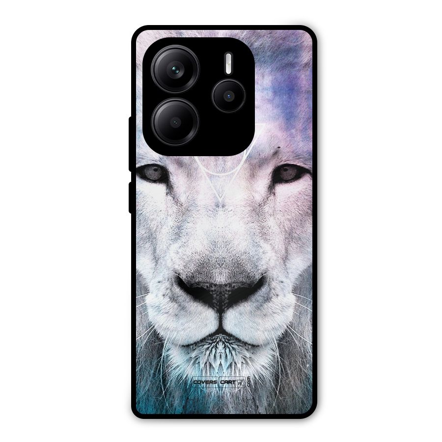 White Lion Metal Back Case for Redmi Note 14 5G