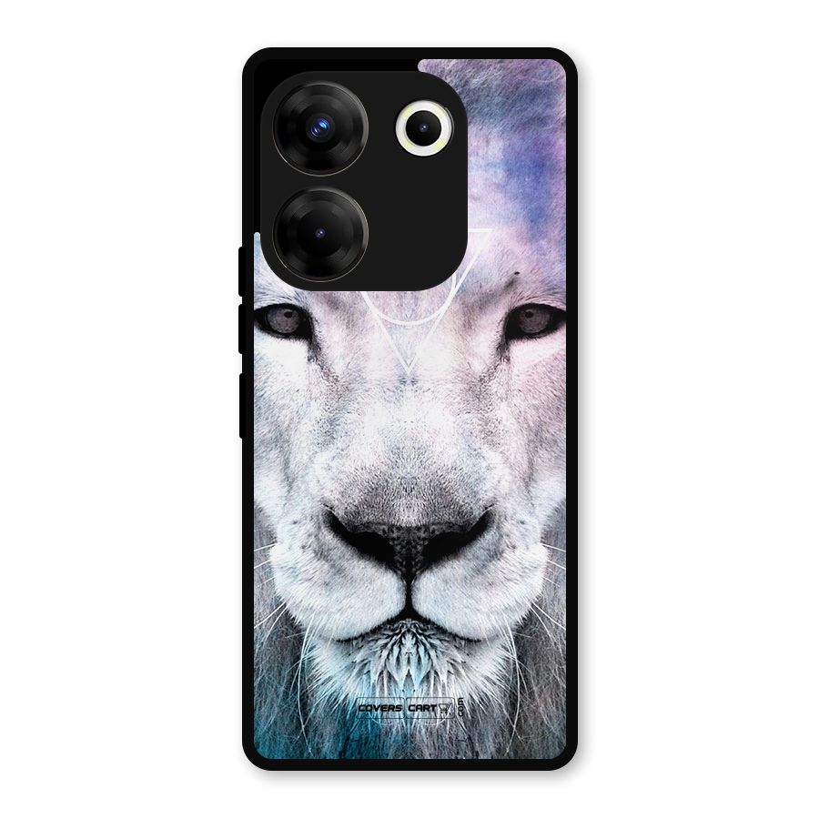 White Lion Metal Back Case for Tecno Camon 20
