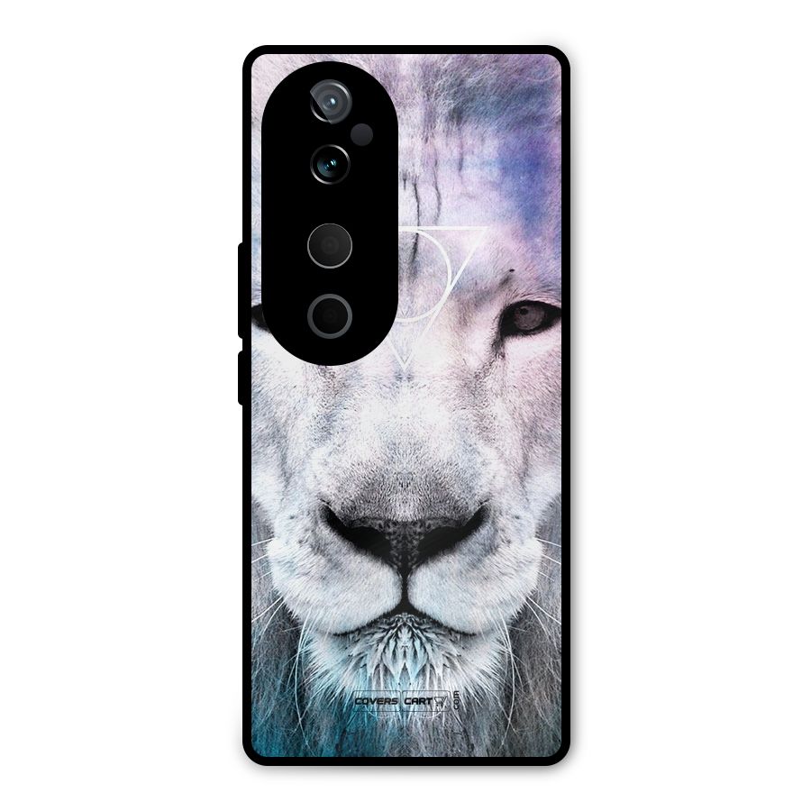 White Lion Metal Back Case for Vivo T3 Ultra