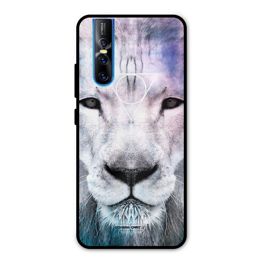 White Lion Metal Back Case for Vivo V15 Pro