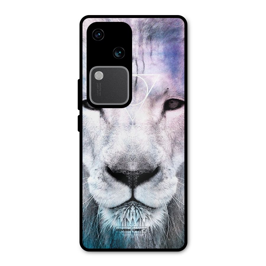 White Lion Metal Back Case for Vivo V30